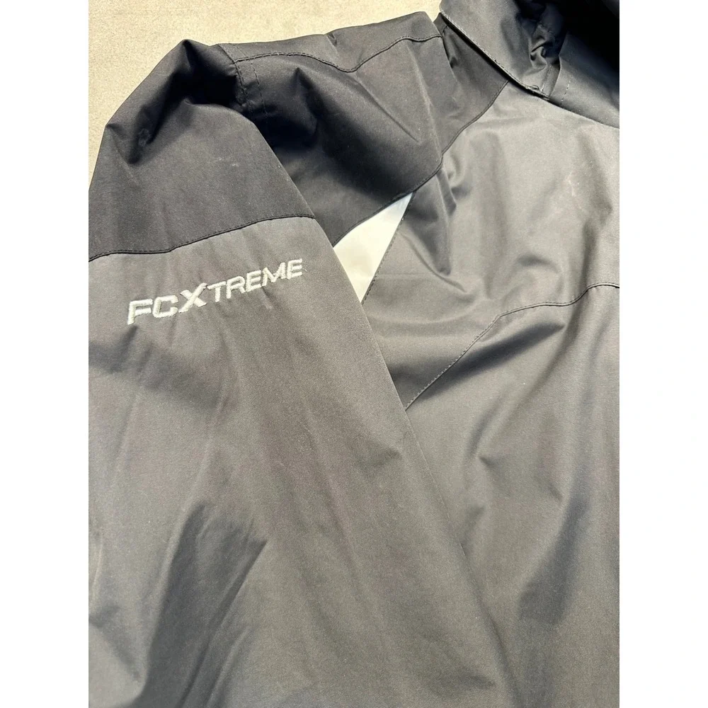 Free Country FC Xtreme Mens Jacket Grey Black White Hooded Size Large‎ Insulated